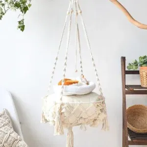 New Pet Hammock Cat Swing Hand Woven Cotton Rope Cats Hanging Basket Kitten Hanging String Den Indoor Pend Nest Pets Supplies