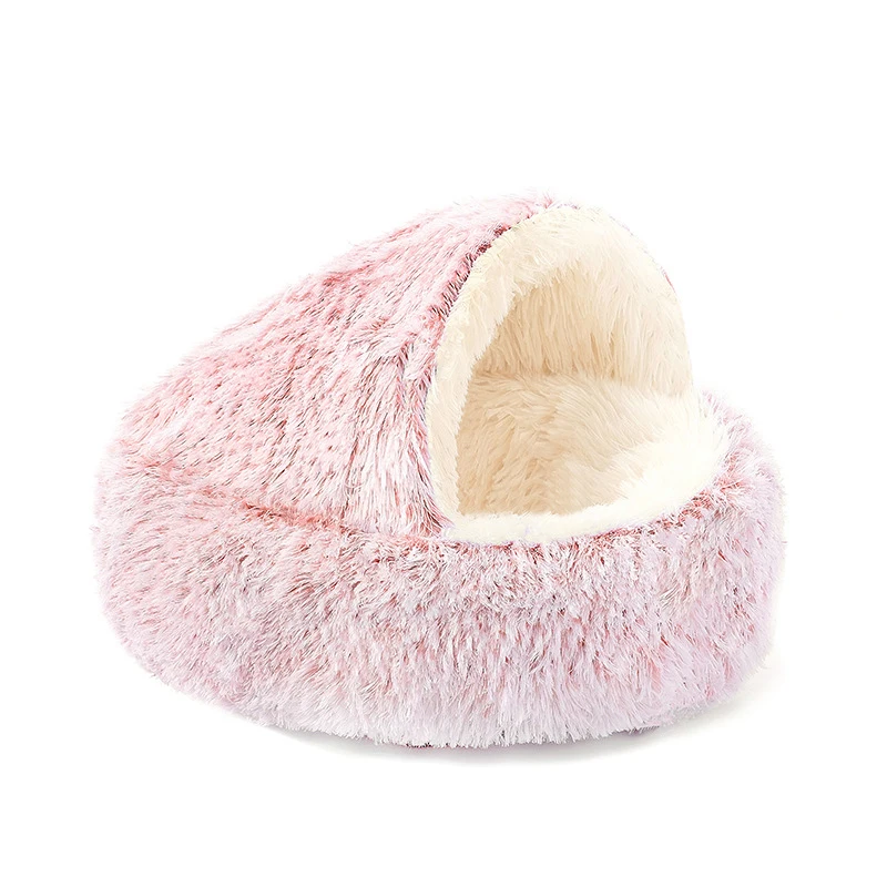 Round Cat Cushion Semi Enclosed Pet Sleep Bags Long Soft Plush 2 In 1 Warms Cats Beds Simple Comfort Warm Puppy Sleeping Nest 24 kf S0dae63767a7f467284a7d1516e123b9aZ