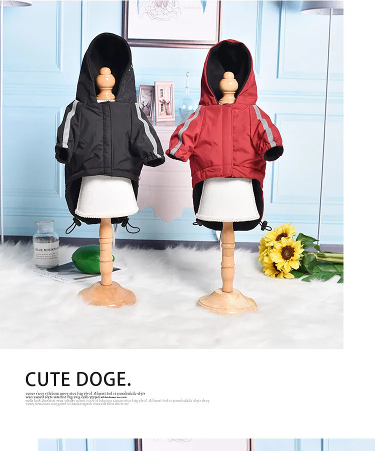 Reflective Pet Clothes Autumn Winter Pet Dog Waterproof Warm Coat Cotton Hooded Jacket The Dog Face Small Dog Clothes 15 kf S10d0836f04aa4b26b24ad96ec3843005w