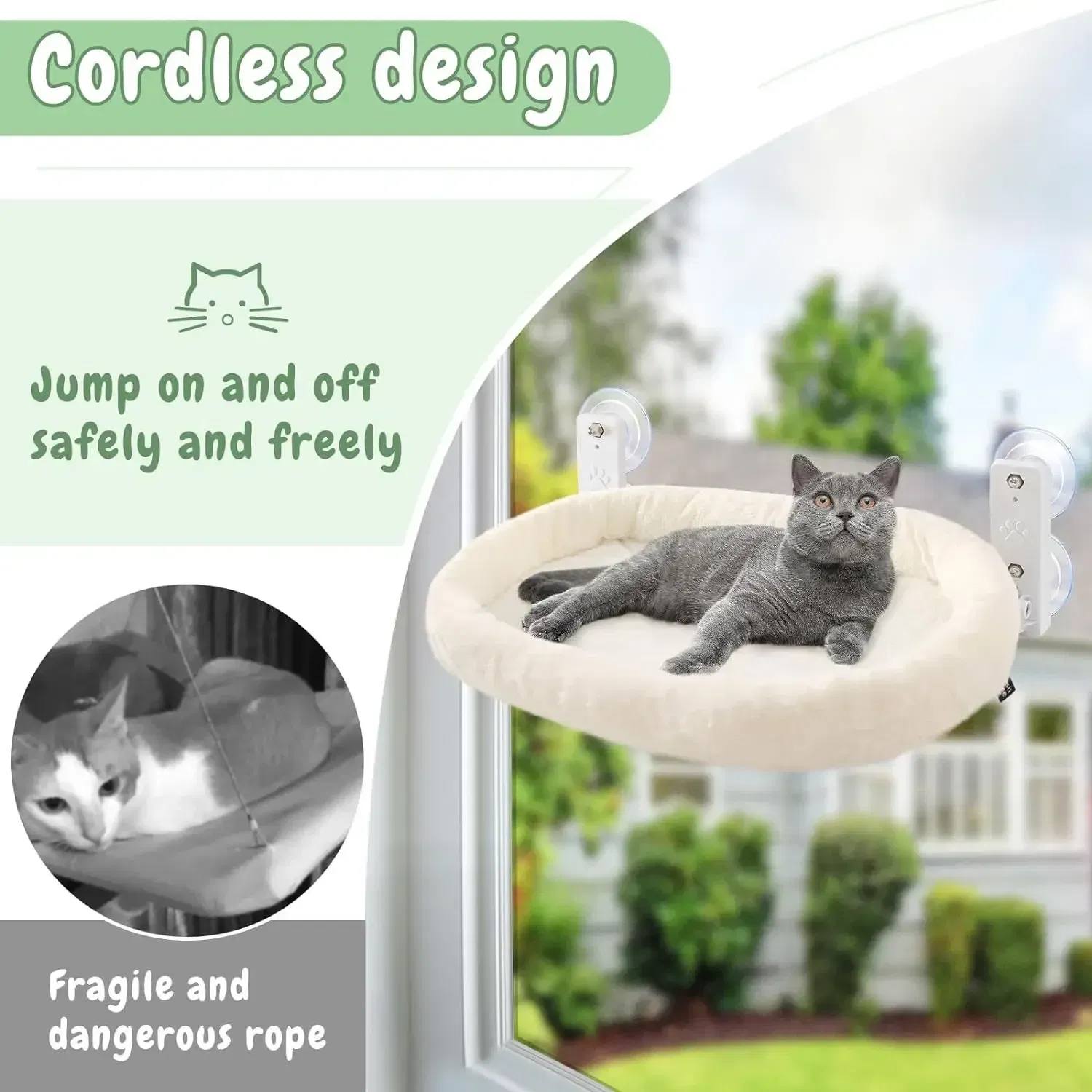 Cat Hammock Window Habitat Cat Sunbathing Glass Hanging Suction Cup Balcony Pet Nest Pet Bed 27 kf