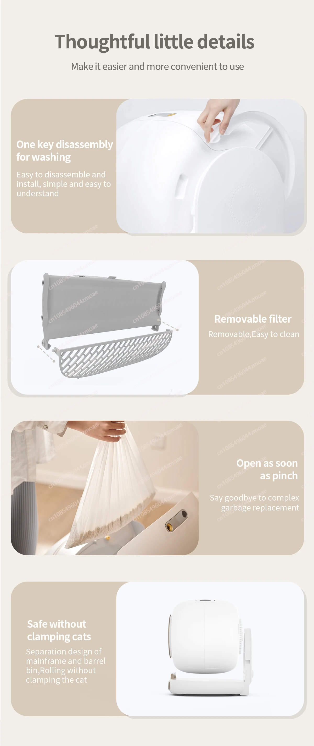 Newest Automatic Cat Litter Box Self-Cleaning Cat Litter Box With 65L Space For Multiple Cat 13 kf S4317dce086e2430db99c31839fddd390V