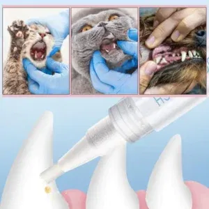 Pet Toothbrush Pen Teeth Cleaning Tool Fresh Breath Pet Toothbrush Toothpaste All-in-One Teeth Cleaning for Dogs and Cats