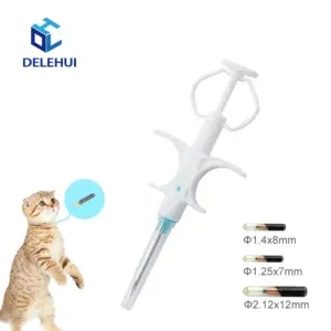 2.12x10mm 100Packs Pet EM4305 Microchip 134.2KHz FDX-B Animal ID Chip Animal Microchip Syringe International Standard