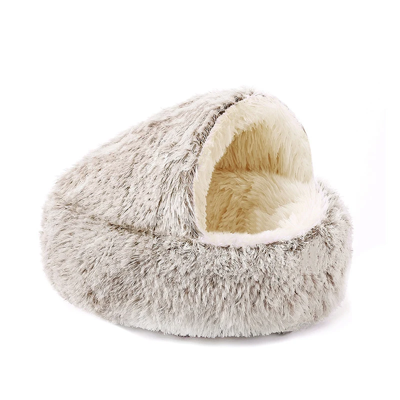 Round Cat Cushion Semi Enclosed Pet Sleep Bags Long Soft Plush 2 In 1 Warms Cats Beds Simple Comfort Warm Puppy Sleeping Nest 23 kf S5e4f149314ea4e6c9308e0248627f866X