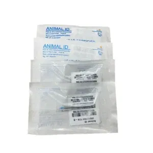 100pcs animal microchip with needle 2.12x12mm/1.4x8mm/1.25x7mm 134.2khz FDX-B ICAR chip reusable applicator for cattle fish farm