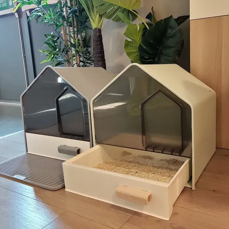 Closed Cat Litter Box Extra Large Cat Litter Products Plastic Self Cleaning Automatic Litter Box Large 29 kf S76abd245d32247c384cbb3ae5f9ba1fbA