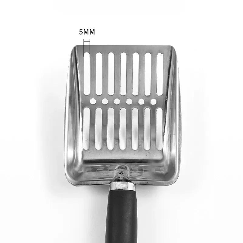 Stainless Steel Cat Litter Scoop With Rubber Handle Metal Kitty Scooper Sturdy Mesh Scooper Litter Filter Pet Cleaning Tools 37 kf S7962e02faa9d42879c0b02973634a6ae1