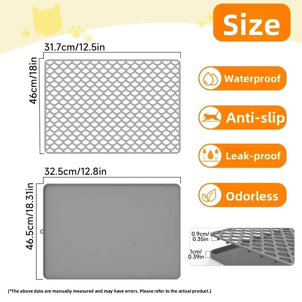 New Double Layer Cat Litter Mat Silicone Washable Cat Litter Trapping Pad Waterproof Non-Slip Pet Mat Cat Supplies 8 kf S7ea7eb42d1574522a4dd8ed73ed038b8h