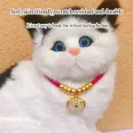 Vintage Style Pet Collar Pet Weave Necklace Hand - Knitted Cat Scarves Adjustable Inlaid Ruyi Cat Necklace for Kittens and Dog