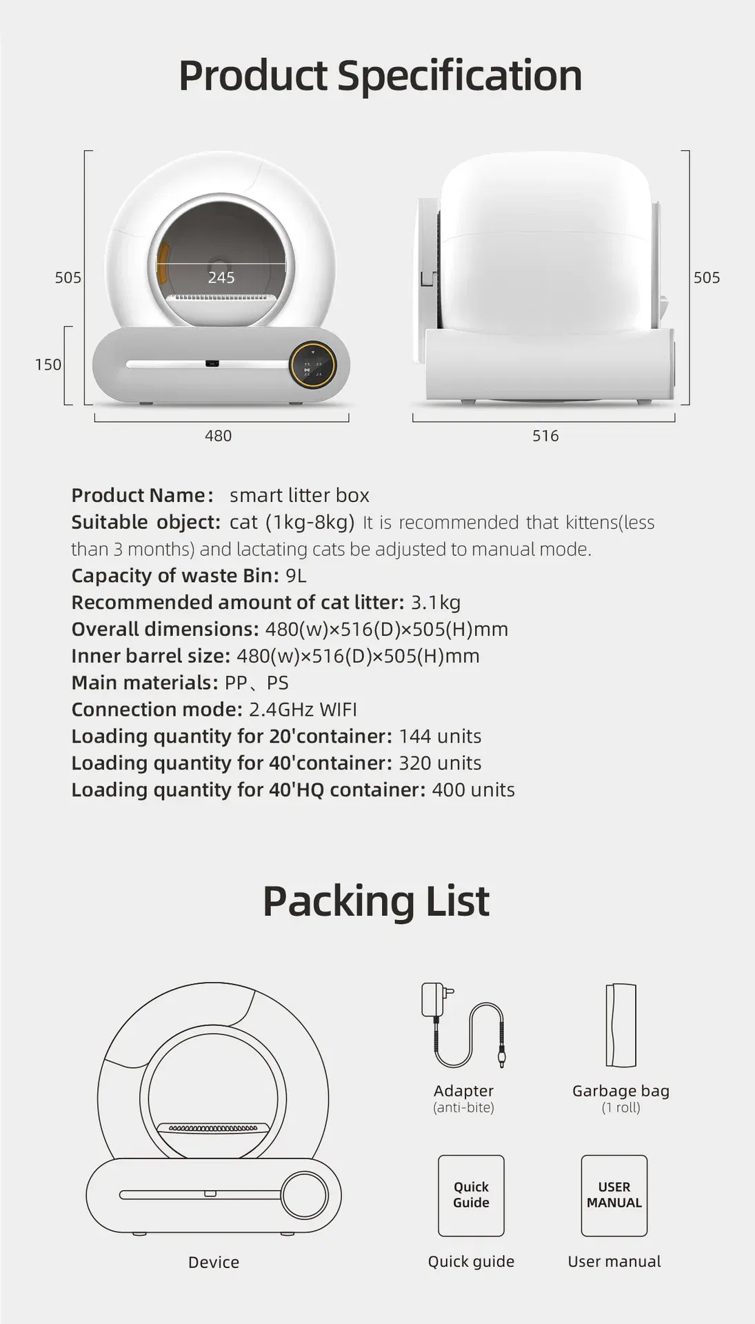 Closed Cat Litter Box Extra Large Cat Litter Products Plastic Self Cleaning Automatic Litter Box Large 19 kf S84ff4a8b67a24cfcb2b0297c9f90e77ce