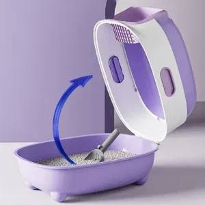 Odor Isolation, Dual-purpose, Foldable Design, Can Accommodate Cats Weighing Less T,Closed Cat Litter Box, Splash Proof