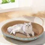 Oval Cat Scratch Board Durable Kitty Nest Integrated Cats Scratch Column Corrugated Lounge Sofa Nest Cat And Cats Training Toys