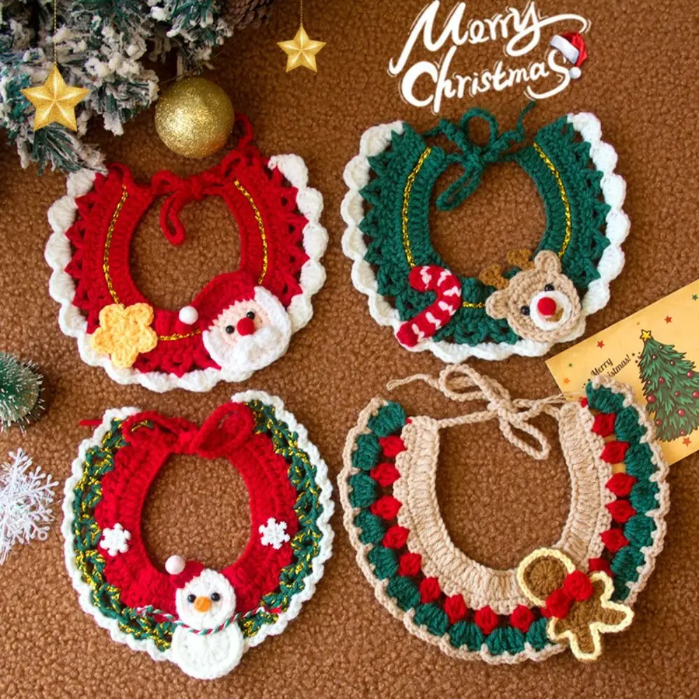 2024 New Cute Christmas Pet Collar For Cat Dog Kitten Pet Adjustable Cat Necklace Hand-Knitted Puppy Neck Strap Pet Accessories 10 kf S8ff64f5e9c0245648e062f62465fe03eF