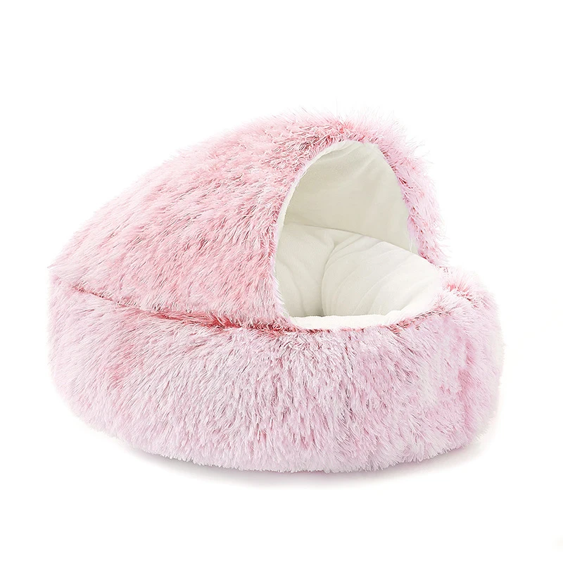 Round Cat Cushion Semi Enclosed Pet Sleep Bags Long Soft Plush 2 In 1 Warms Cats Beds Simple Comfort Warm Puppy Sleeping Nest 20 kf S9153657a81f8424498e23133abdb51d5b