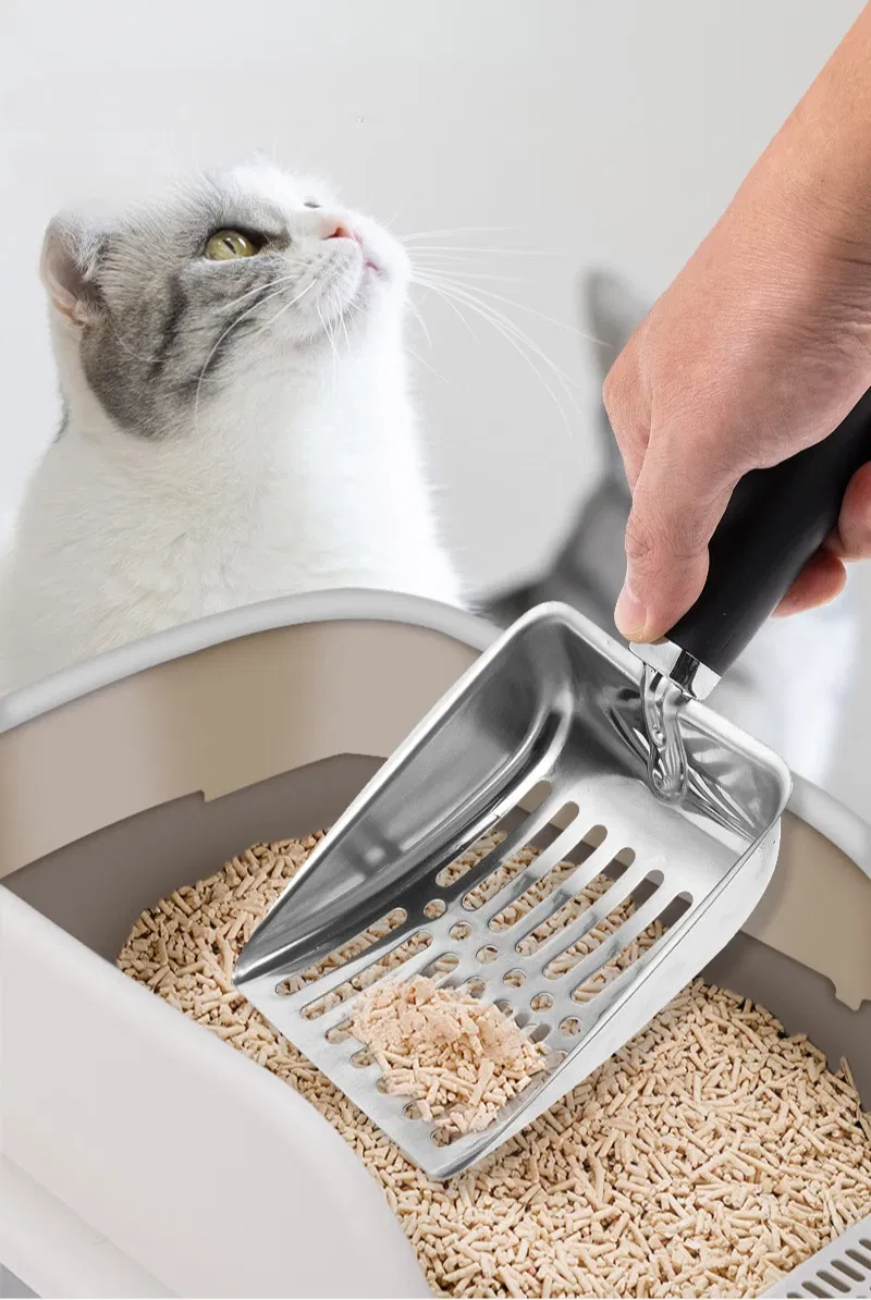 Stainless Steel Cat Litter Scoop With Rubber Handle Metal Kitty Scooper Sturdy Mesh Scooper Litter Filter Pet Cleaning Tools 35 kf Sa5c1eebadd7744e9956401d69be49f7di