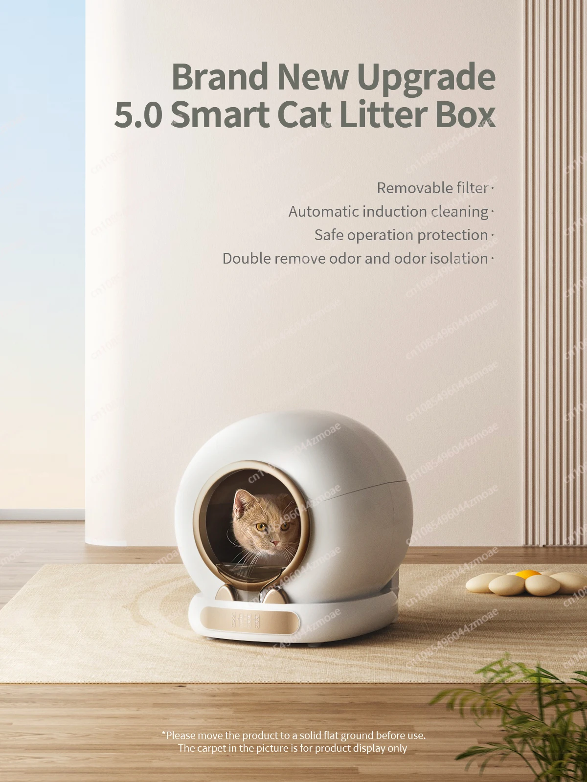 Newest Automatic Cat Litter Box Self-Cleaning Cat Litter Box With 65L Space For Multiple Cat 7 kf Sb5b7b11fe64549e4984fc33a1db00aa12
