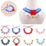 Lightweight Handwoven Pet Knitted Scarf Adjustable Soft Cat Collars Kitten Scarf