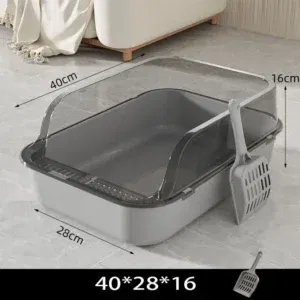 Cats Sandbox Cat Toilet Large Capacity Open Cat Litter Box Plastic Anti-Splash Cats Toilet Bedpan Cleaning Bath Basin Supplies