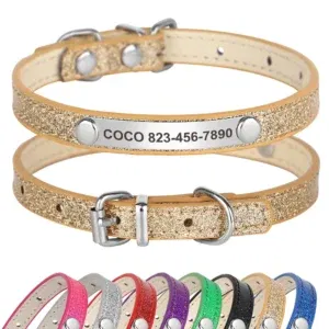 Personalized Puppy Kitten Collar For Small Medium Dogs Cats Custom Adjustable Free Engraved Nameplate ID Tag Pet Collars Perros