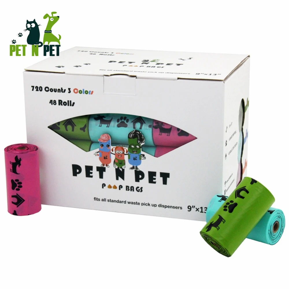 kf H3415c0a5849c49bebd55e0f503019d44X Pet N Pet Biodegradable Dog Poop Bags Earth Friendly Firm 720 270 Counts 3 Colors Lavender