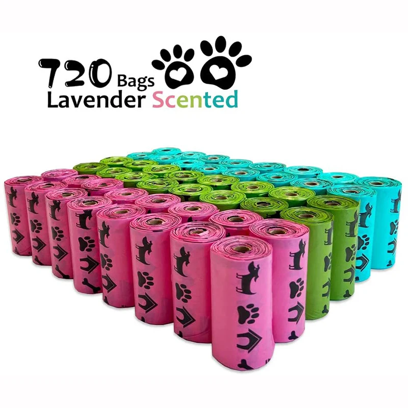 kf H575e1001a4f84b5d9e9f4e9d06bca3a3P Pet N Pet Biodegradable Dog Poop Bags Earth Friendly Firm 720 270 Counts 3 Colors Lavender