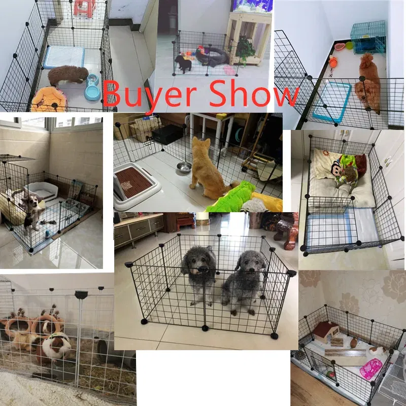 kf HTB1b2eoPsfpK1RjSZFOq6y6nFXaI Foldable Pet Playpen Iron Fence Puppy Kennel House Exercise Training Puppy Kitten Space Dogs Supplies rabbits
