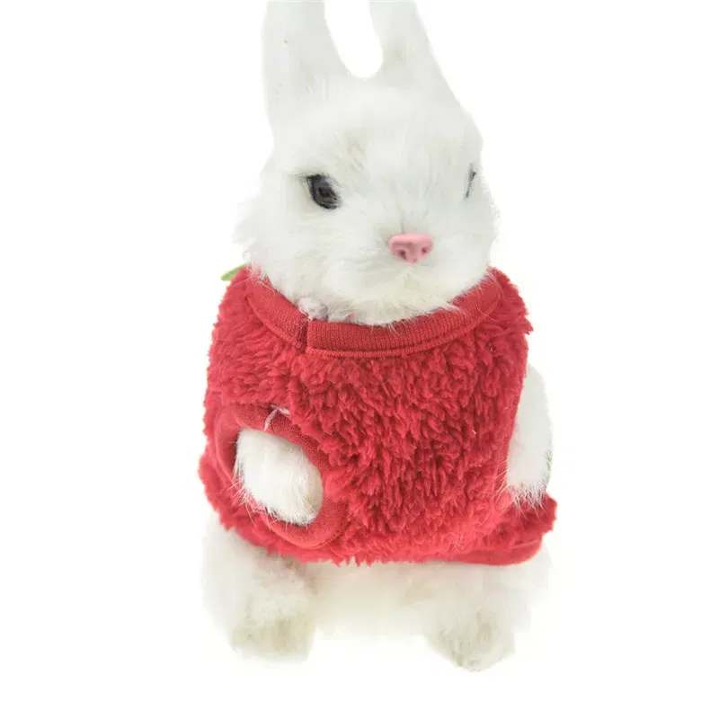Winter Fleece Bunny Rabbit Guinea Pig Clothes For Mini Milk Dog Cat Teacup Small Animal Chinchilla Ferret Costume Vest Hoodie 9 9