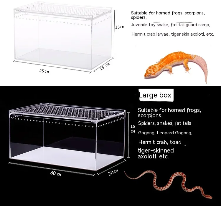 Lizard Horned Frog Breeding Box Pet Home Acrylic One Leak-Proof Climbing Pet Box Snake Reptile Breeding Box 14 kf S0873e9fd24034bb4a8c89af48185c6102