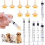 12 Pieces Silicone Feeding Teats With Reusable Kitten Feeding Syringe, Suitable For Newborn Kitten, Puppy, Pet, Wildlife, Rabbit 17 kf S10ed332ba21748a19407f1a9136ad6ebI