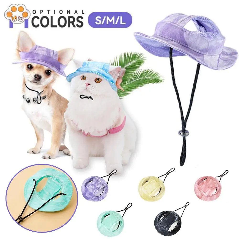 Cotton Cat Sun Hat With Ear Holes Round Brim Dog Puppy Cat Bucket Hat Outdoor Sun Protection Pet Caps For Small Medium Cat Dogs 14 kf S120a2289e4b94723814a71684318ca53s