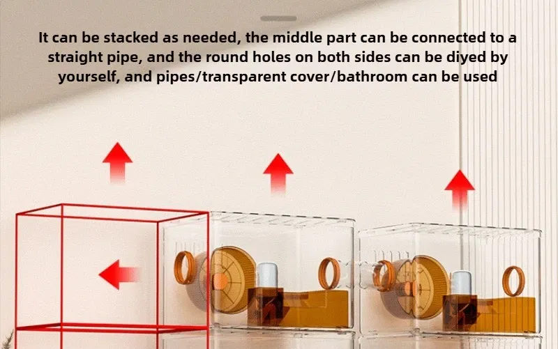 2 Level Hamster Cages Big Size Set Large Hamsters Cages Transparent House With Wheel Tunnels Hamsters Villa Bathroom Pet Product 11 kf S23fe46ce20504a14a85cb85f01c9e840u