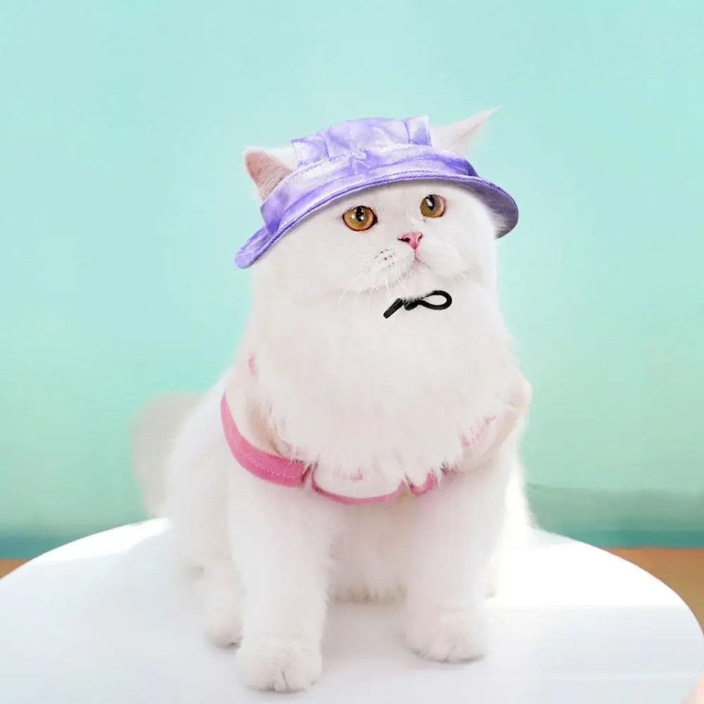 Cotton Cat Sun Hat With Ear Holes Round Brim Dog Puppy Cat Bucket Hat Outdoor Sun Protection Pet Caps For Small Medium Cat Dogs 23 kf S25f99a31f2e34367ae553faf6308a41dq