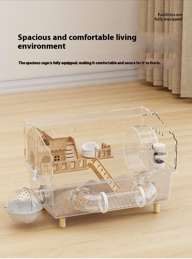 Hamster Cage Cage For Hamster Spacious Clear Acrylic Rodent Home With Accessories Gerbil Mouse Habitat Small Pet Supplies 11 kf S26d57ce894f74d5bbce083bf20be61abC