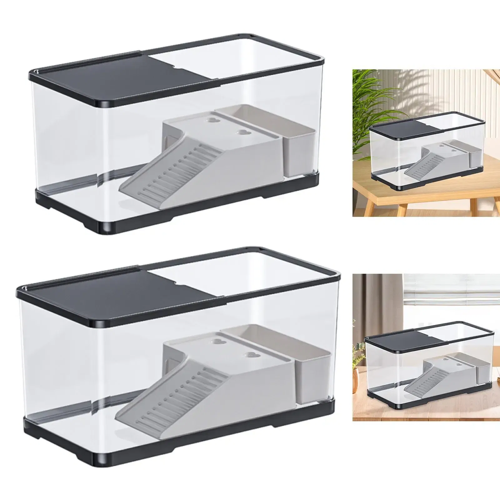 Turtle Tank with Basking Reptile Habitat Turtle Aquarium for Amphibians