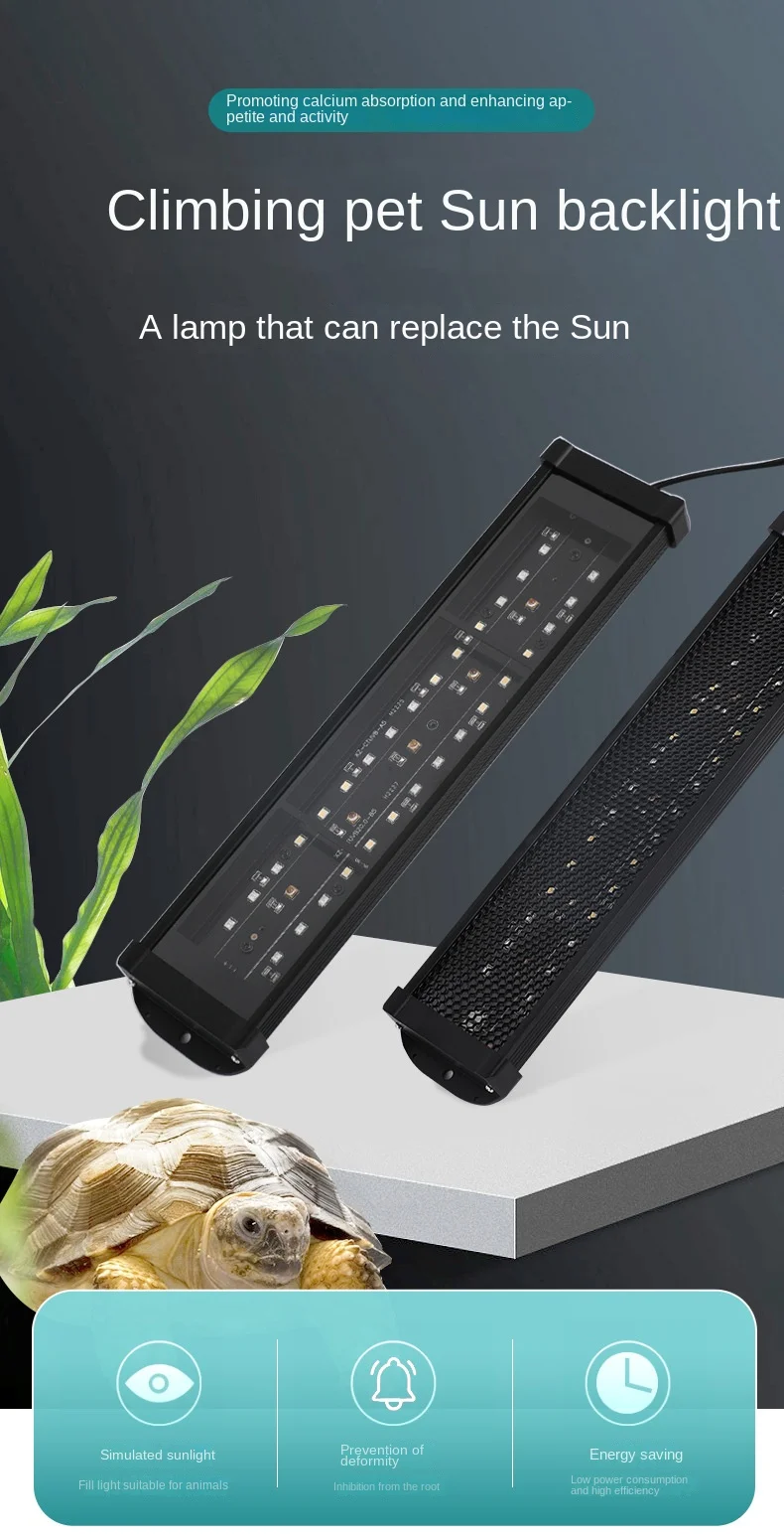 Reptile Uva+Uvb Full Spectrum Led Uv Lamp 10.0/20.0 Turtle Lizard Snake Light Terrarium Lamp For Reptile Vivarium Calcium Supply 7 kf S2e5c3c47581e45f1b47b63536edcb8fbj