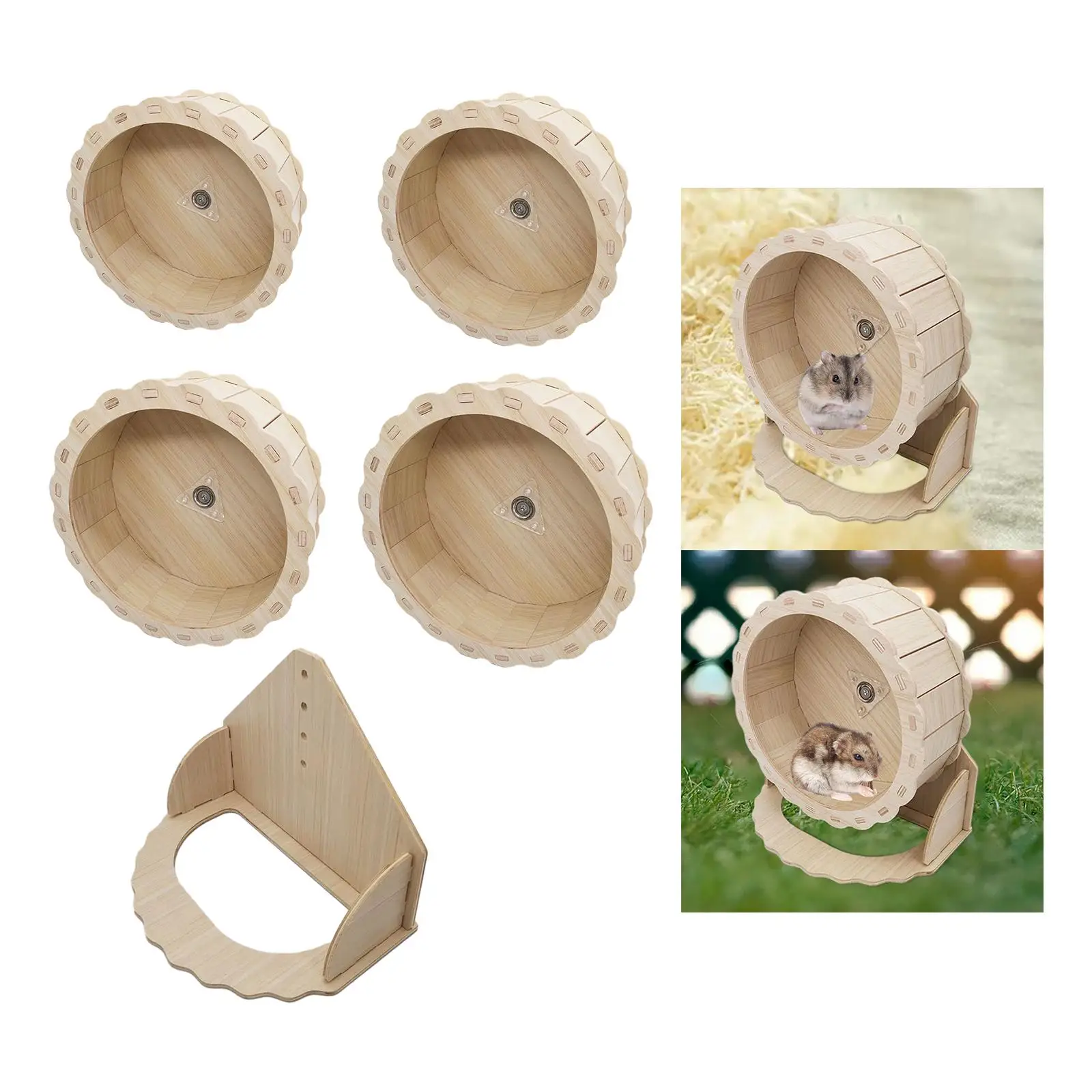 Hamster Wooden Running Wheel Exercise Wheel Toy Hamster Treadmill Silent for Syrian Hamster Mice Other Small Animals Gerbils Rat