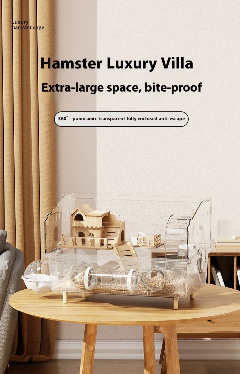 Hamster Cage Cage For Hamster Spacious Clear Acrylic Rodent Home With Accessories Gerbil Mouse Habitat Small Pet Supplies 8 kf S3302a6e16dae41e883f9113f9b0cc17dj