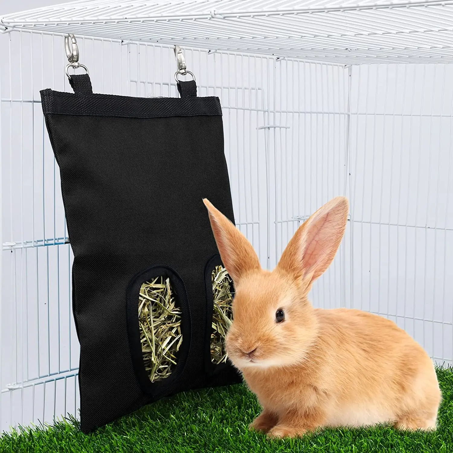 Hay Bag Hanging Pouch Feeder Sack Holder Small Animals Supplies Feeding Dispenser Container Rabbit Guinea Pig Cage Accessories 11 kf S3bed9b3a1cd0439c9963500729cd204bw