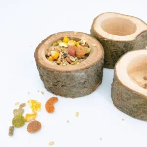 Hamster Food Bowl Chinchilla Container Wood Small Dish Accessory Feeding Rat Guinea Pig Pet Rabbit Accessories Household Supply