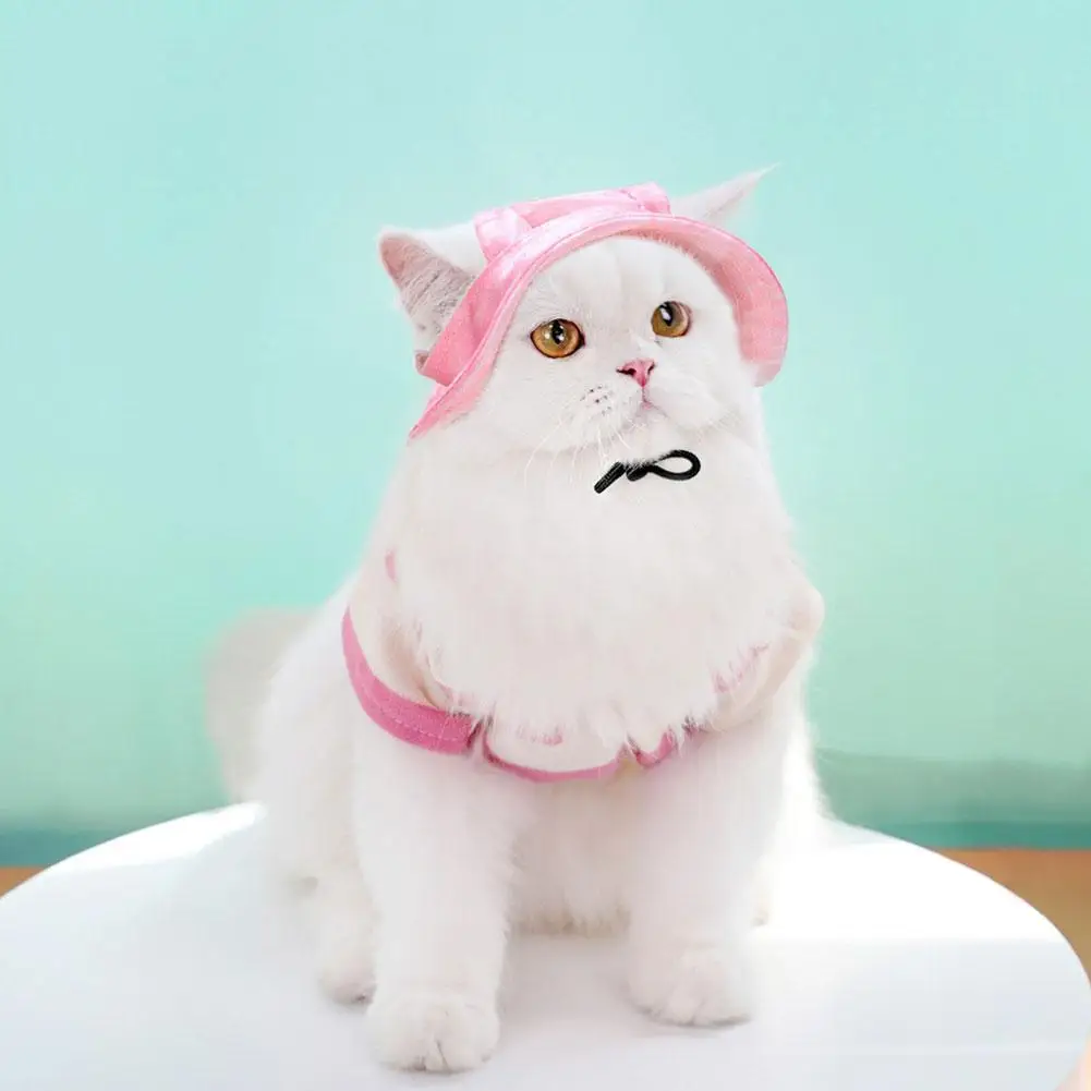 Cotton Cat Sun Hat With Ear Holes Round Brim Dog Puppy Cat Bucket Hat Outdoor Sun Protection Pet Caps For Small Medium Cat Dogs 21 kf S5492642bffde449db881a0eb4028904aq
