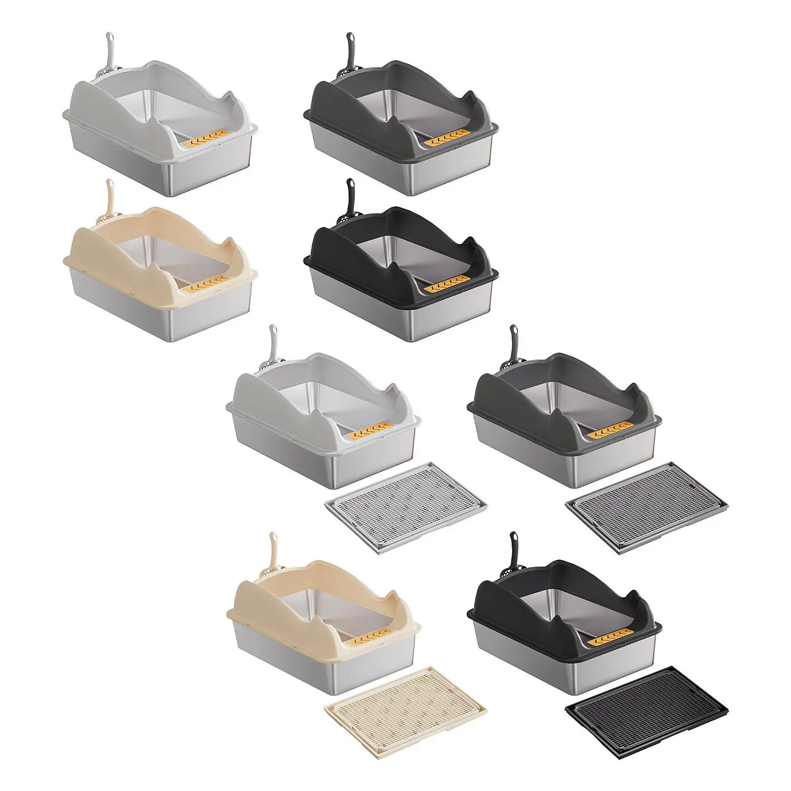 Cat Litter Sand Litter Basin Low Entry with High Sides Easy to Clean Kitty
