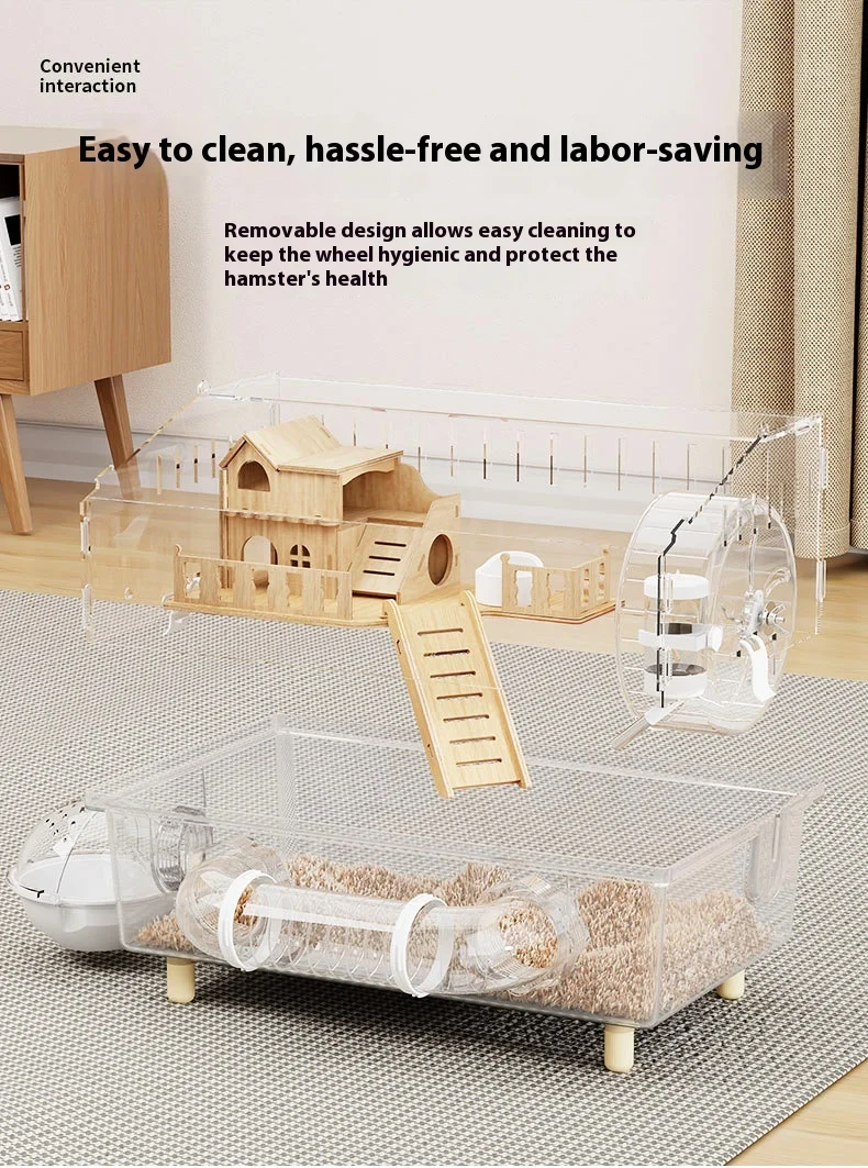 Hamster Cage Cage For Hamster Spacious Clear Acrylic Rodent Home With Accessories Gerbil Mouse Habitat Small Pet Supplies 13 kf S616bd106b5fb4663a14cea92425c76f1v