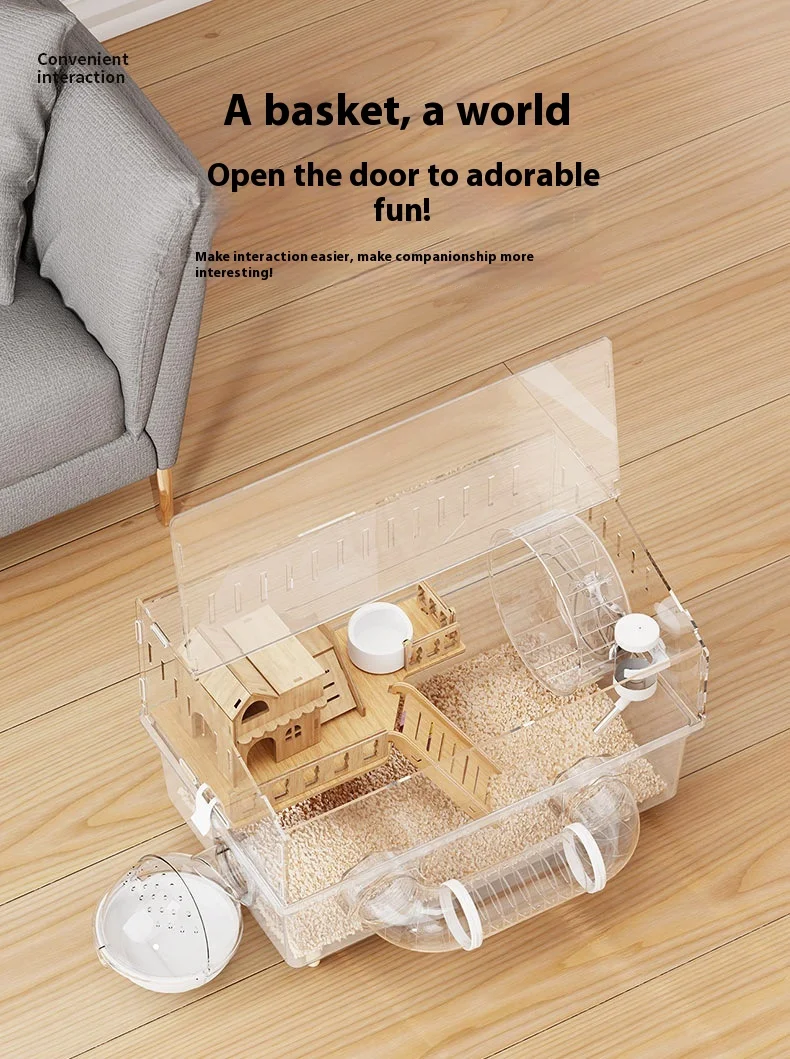 Hamster Cage Cage For Hamster Spacious Clear Acrylic Rodent Home With Accessories Gerbil Mouse Habitat Small Pet Supplies 10 kf S6281185c42a04cd4a50389f51f9c68eaZ