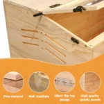 Large Wooden Hamster Cage Chewproof | Gerbil Cage Hamster Habitats Enclosure With Openable Top &Amp; Acrylic Window, Small Animal Ca 3 kf S766457e4ab8345799b476b94321af224M
