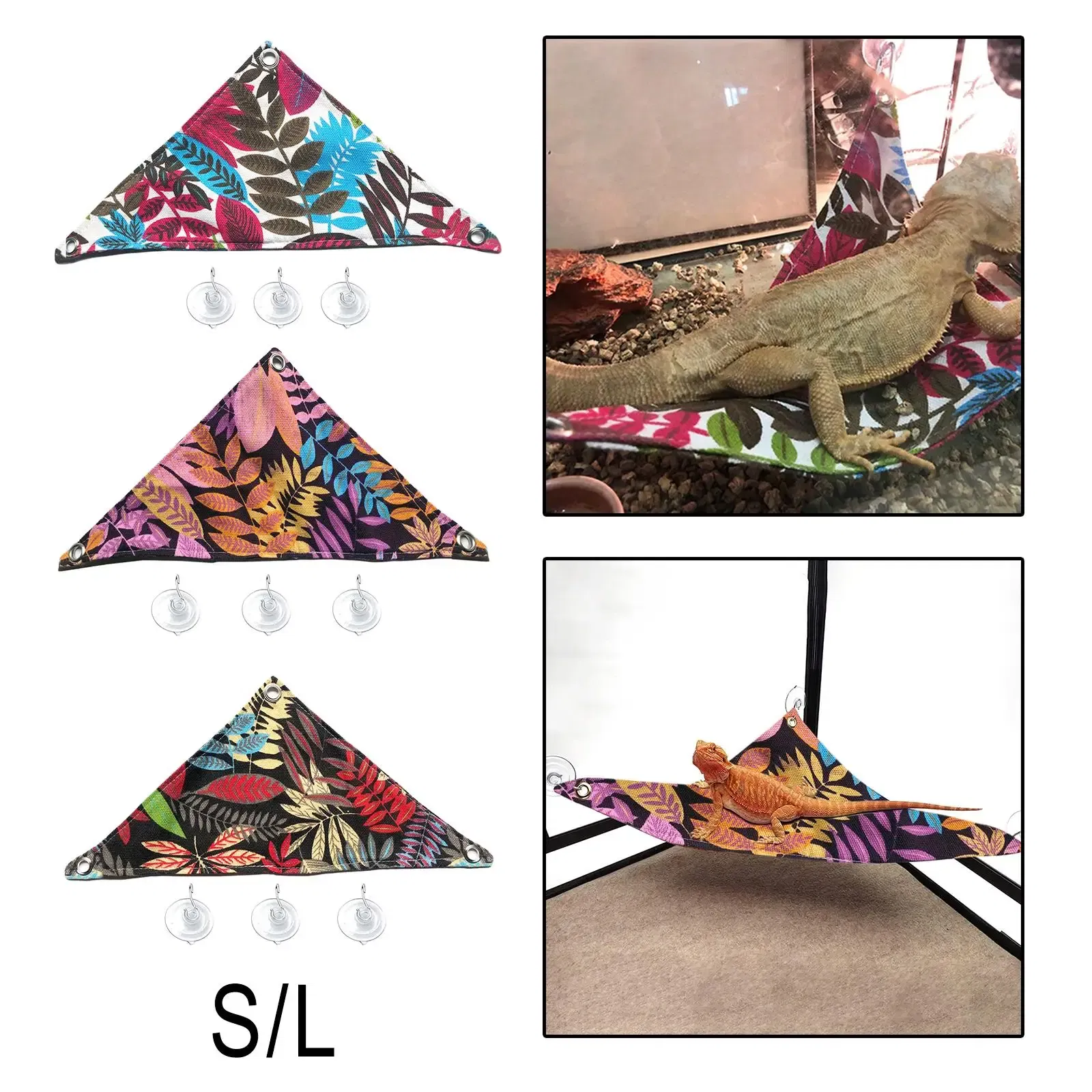 Reptile Hammocks Hammock Bearded Dragon Triangular Hanging Net for Large