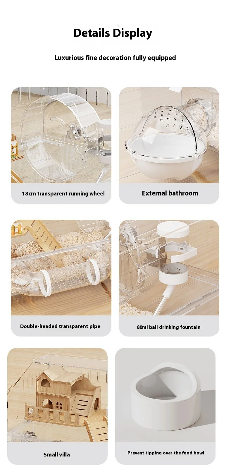 Hamster Cage Cage For Hamster Spacious Clear Acrylic Rodent Home With Accessories Gerbil Mouse Habitat Small Pet Supplies 16 kf S84ef4005e948449bbf3f98ec4c0b6457O