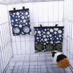 Rabbit Hay Bag 2/3 Holes Hanging Dry Grass Feeder For Guinea Pig Bunny Chinchillas Rats Small Animal Food Storage Bag 50 kf S9db98f55a7274abd9024343d5ac38673T