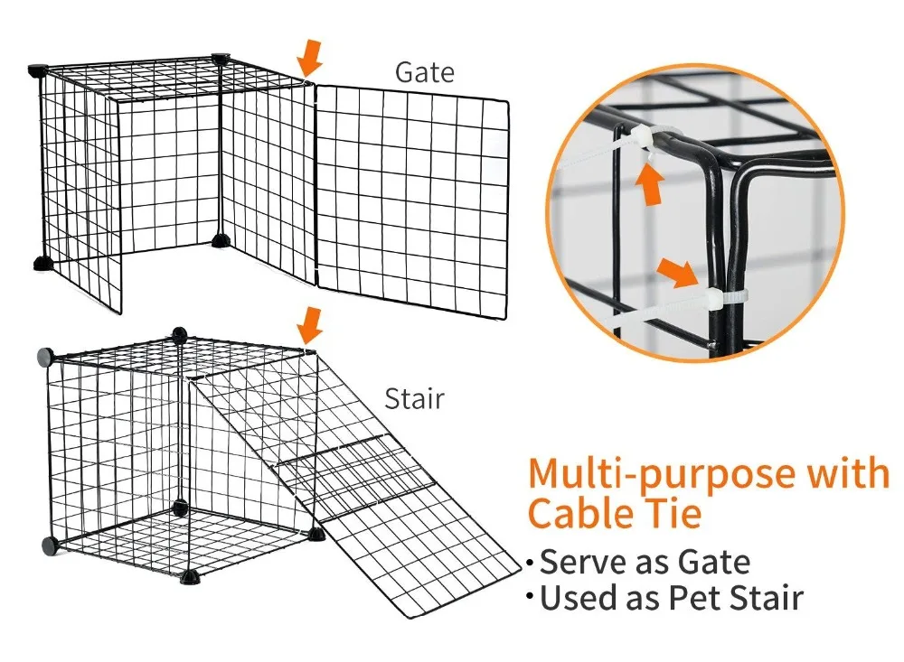 Diy Pet Playpen Fence Enclosure Yard Kennel Foldable Pet Playpen Iron Fence Puppy Kennel House Exercise Training Easy Install St 15 kf Sa0a478a3f6374489b4d54185fa18749fc