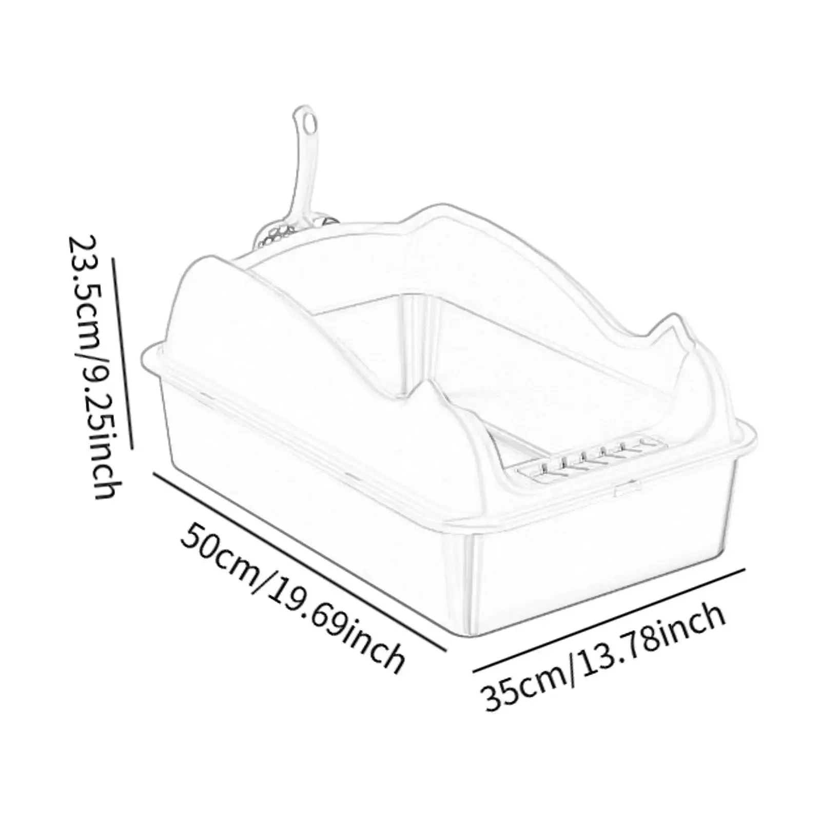 Cat Litter Sand Litter Basin Low Entry with High Sides Easy to Clean Kitty