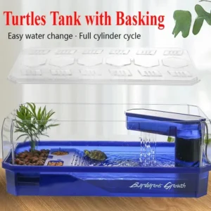 Transparency Turtle Tank House with Areas To Breed Feed Swim Bask Enclosure Water Cage Reptile Habitat Turtles Tank with Basking